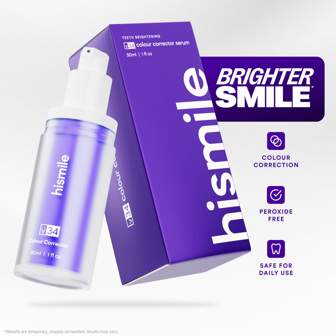 Hismile V34 Colour Corrector Serum – Instant Teeth Brightening & Whitening Purple Serum